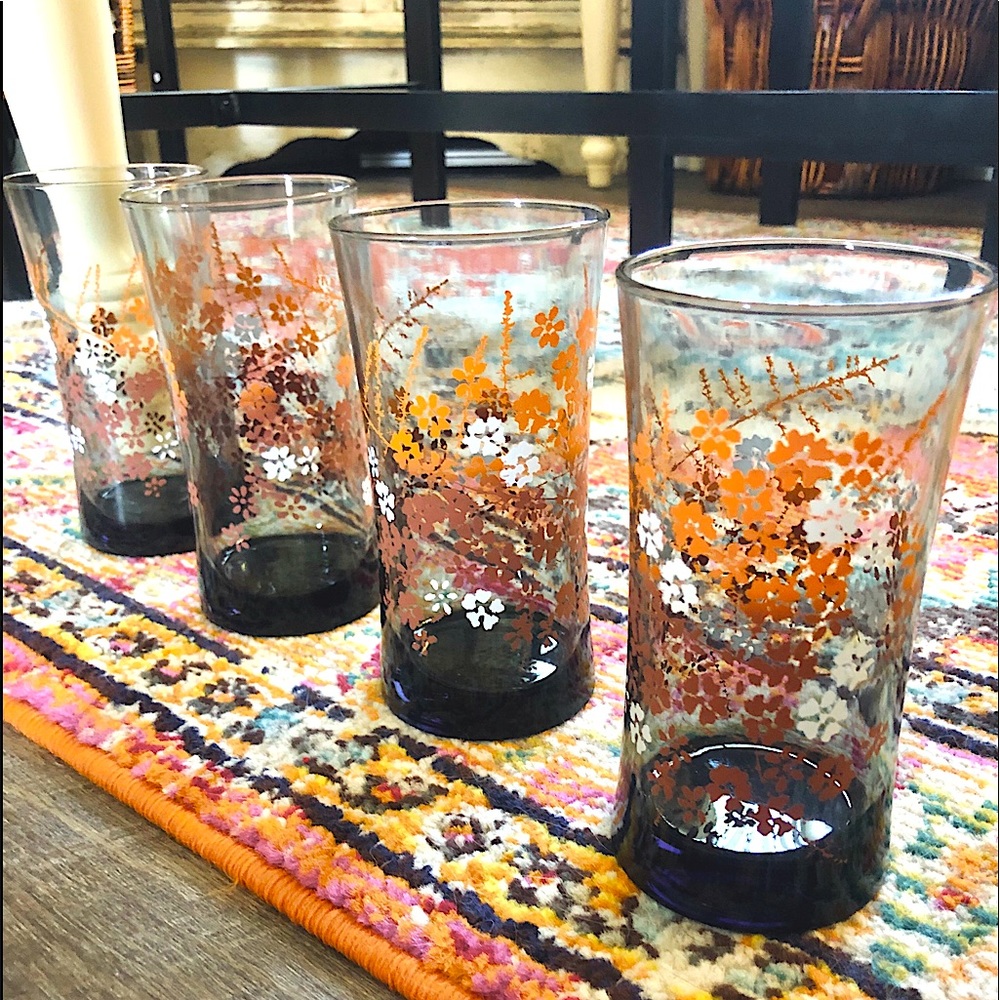 1970's Indiana Glass Set of 4 Tumblers